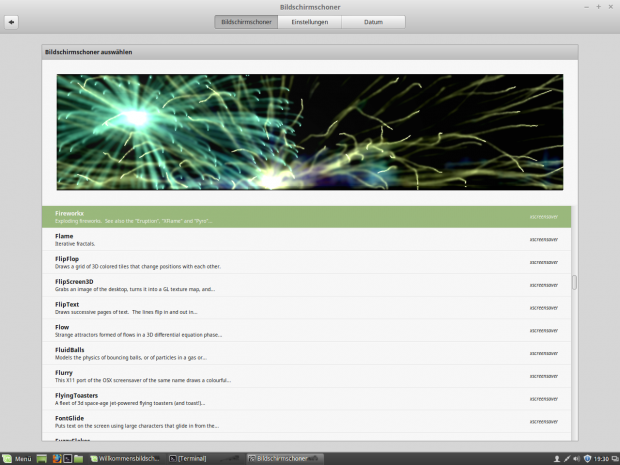 Die Bildsperre zeigt jetzt animierte Bildschirmschoner an. (Screenshot: Golem.de)
